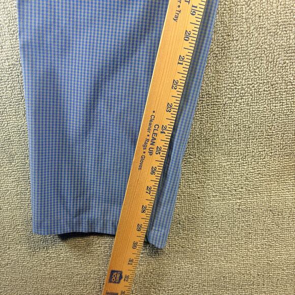 Adidas Climalite Golf Pants Men 36x32 Blue Checkered Stretch Golfing Performance - Picture 7 of 9